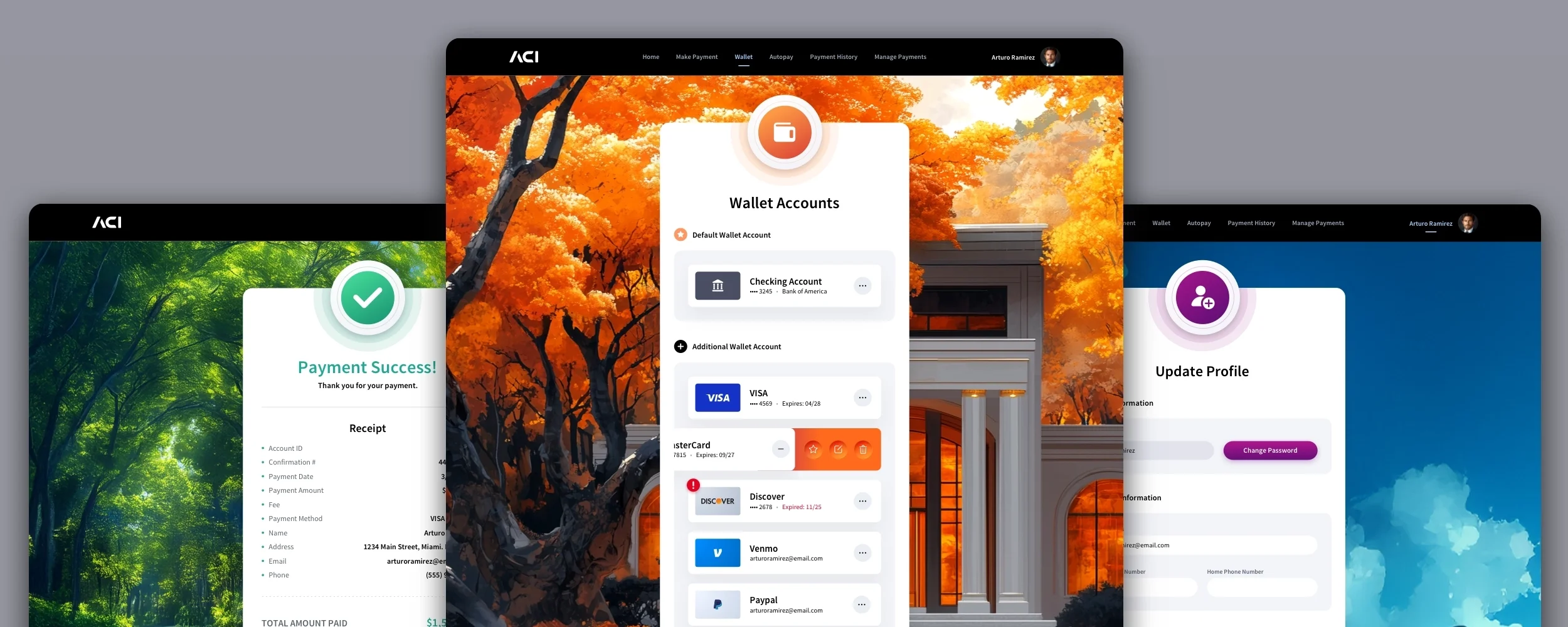 ACI Worldwide Biller App UI UX Design Preview