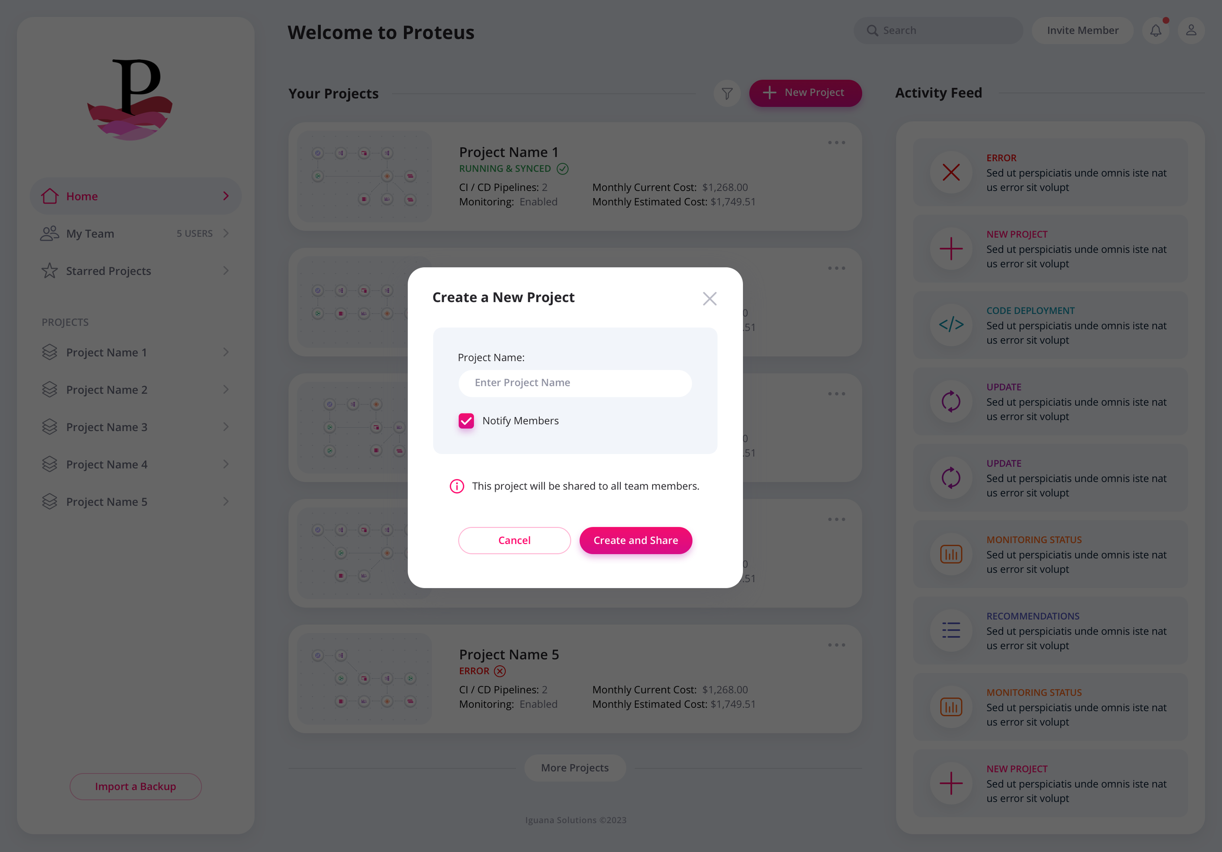 DevOps Project Modal UI/UX Design by The Skins Factory