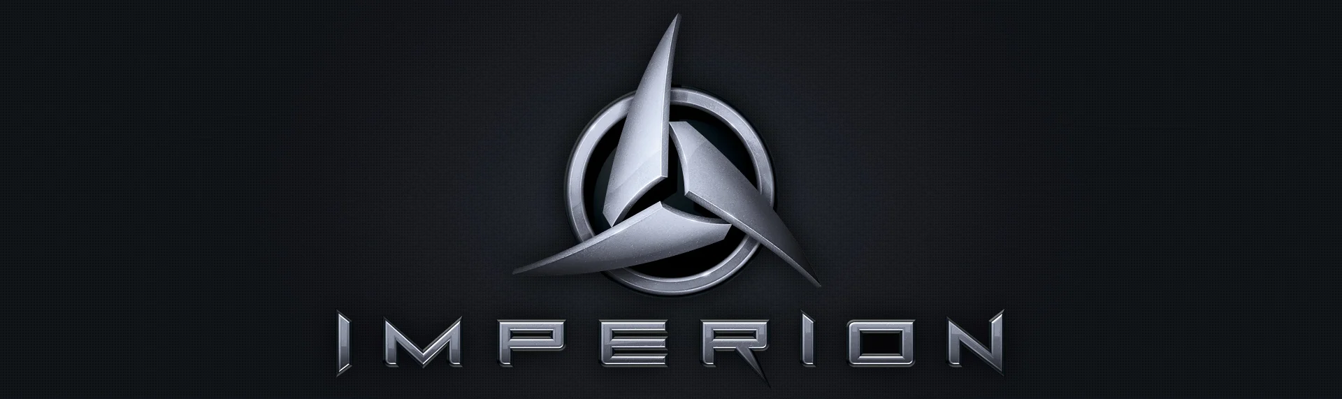 Imperion Brand Identity Design Travian Games contracted The Skins Factory to create the logo & online game user interface for their strategy game - Imperion. Our team focused on the dynamics of gameplay to steer the direction of the logo's design language. Imperion has three species fighting for domination over space. We created an iconic symbol of three blades influx to denote conflict that hover over a ring which symbolizes worlds. The deep alloy interior with sculpted bevel and sharp typeface carries over the danger & strength of the logo's symbol.