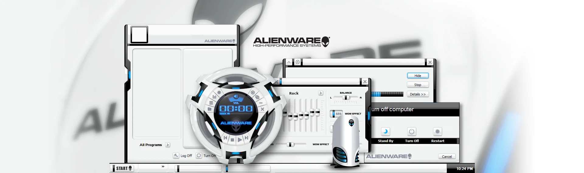 Alienware AlienMorph Client: Alienware Corporation Alienware Corporation and The Skins Factory designed the mega-popular Alienware AlienMorph Skin Suite. Suite includes an animated Windows Media Player skin, icons and a custom desktop wallpaper. Alienware has logged more than 2.5 million downloads (in the first year) of AlienMorph & ALXMorph desktop themes off their web servers, proving once again the power of desktop customization. Copyright. Alienware. All Rights Reserved.