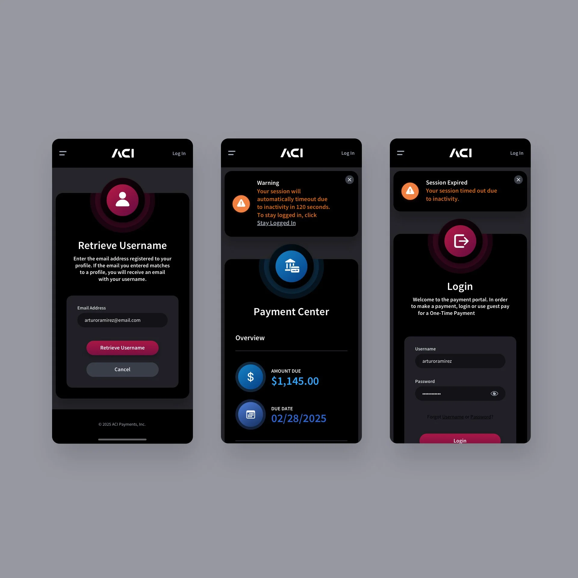 Fintech Biller Mobile App Login & SSO UI UX Design Screens - Dark Mode 2.jpg