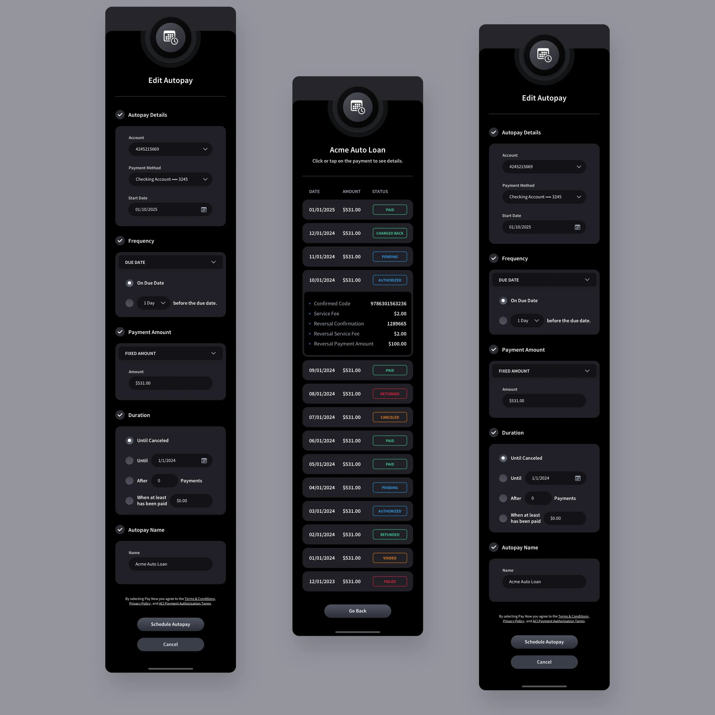 Fintech UI UX Design - Autopay Mobile App Design - Dark Mode 2.jpg