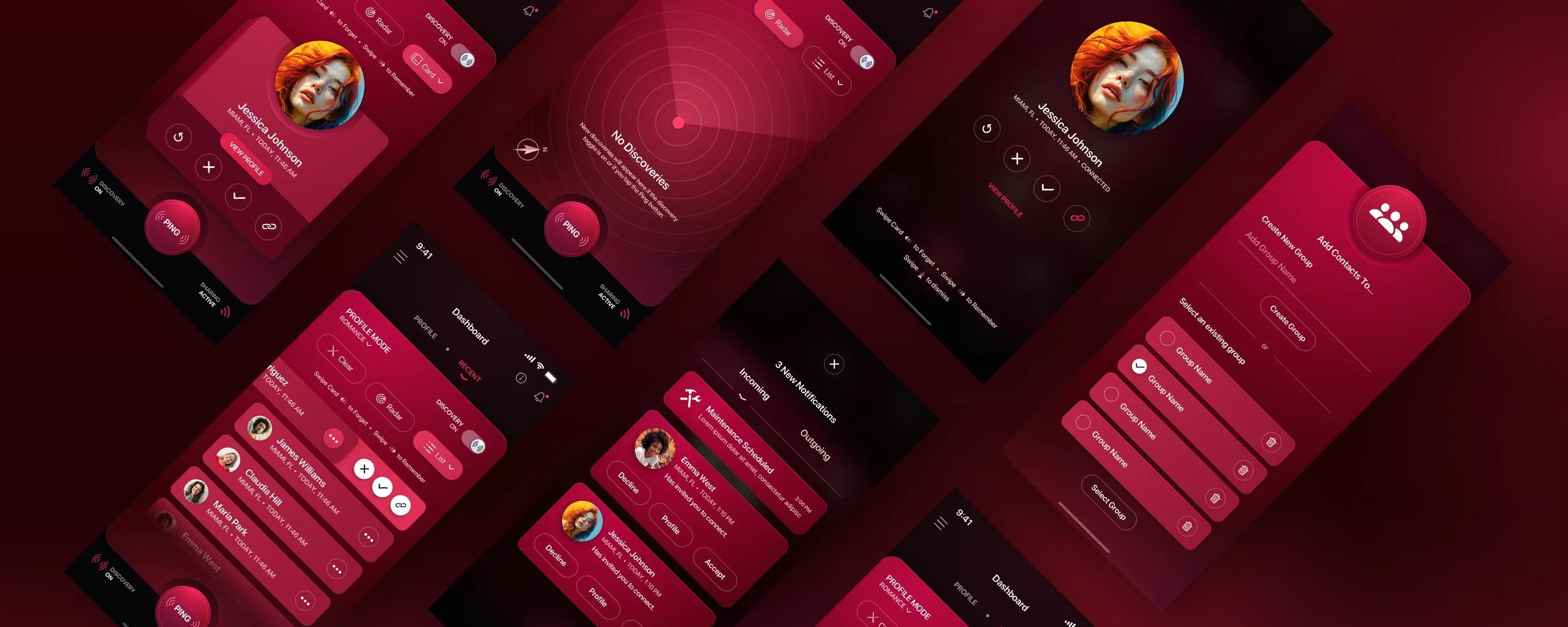Recognize Me - Dark Mode - Big Preview - Mobile App UI UX Design - Deep Crimson.webp (Copy)