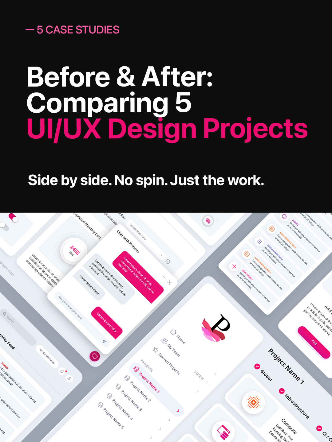 Before &amp; After: Comparing 5 UI/UX Design Projects