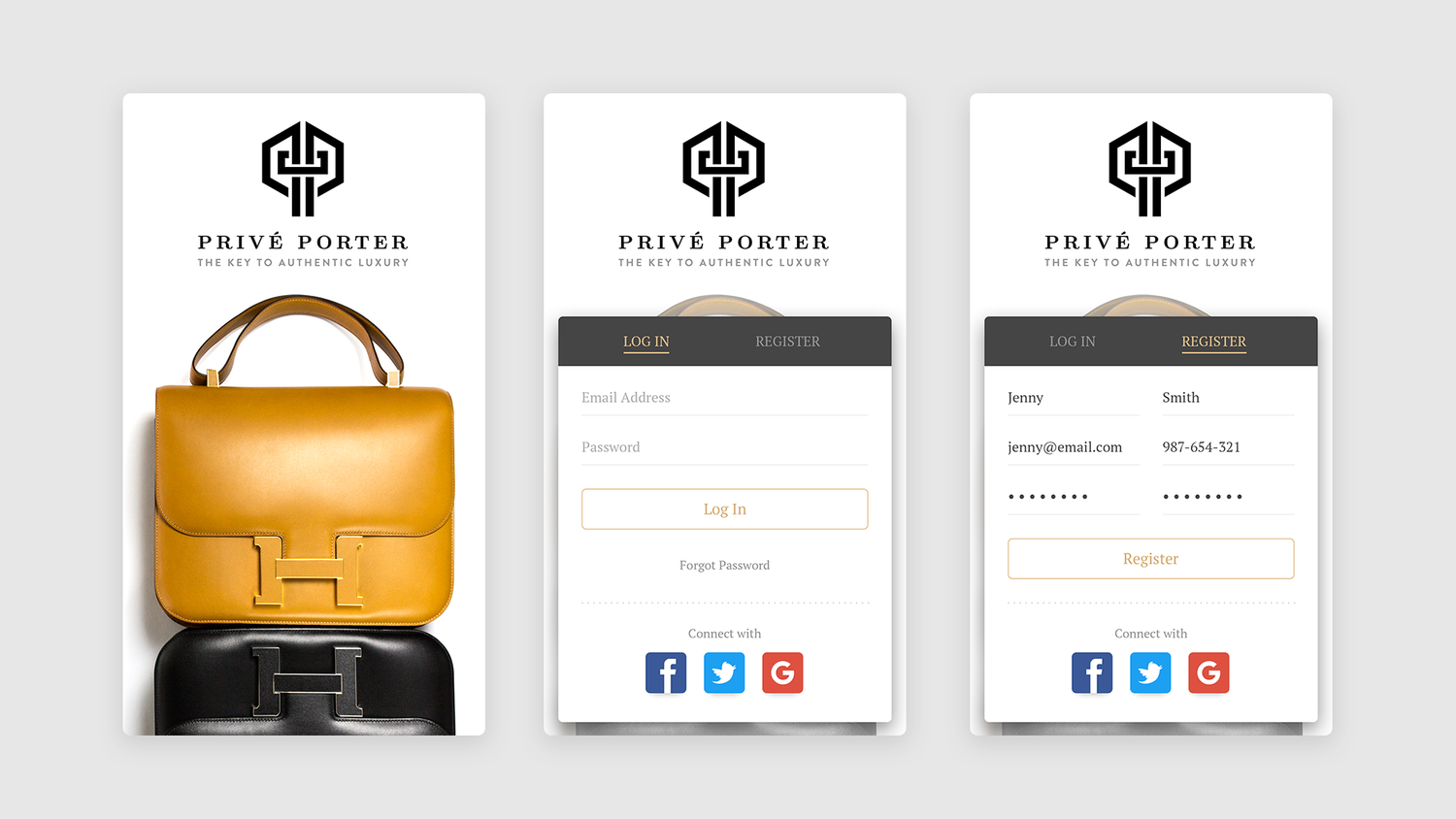 Priv porter mobile app ui ux design ui ux brand web design agency