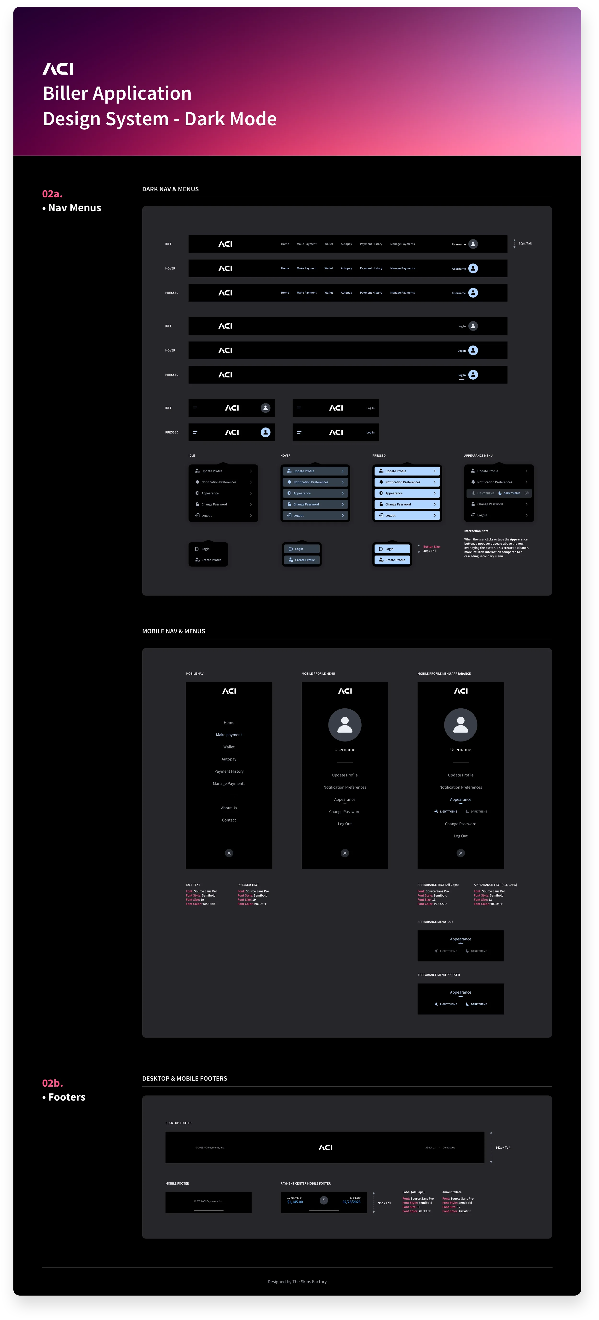 ACI Worldwide Biller Design System Preview Dark Mode Big Preview 2