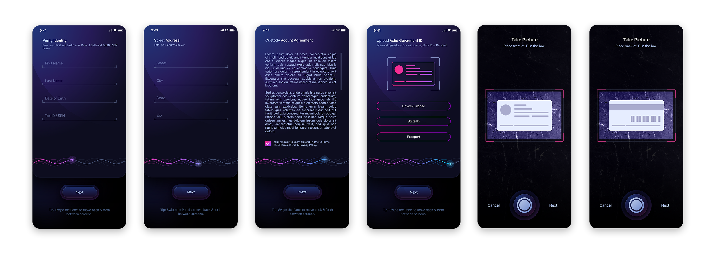 HODLIT cryptocurrency exchange onboarding interface screen series two
