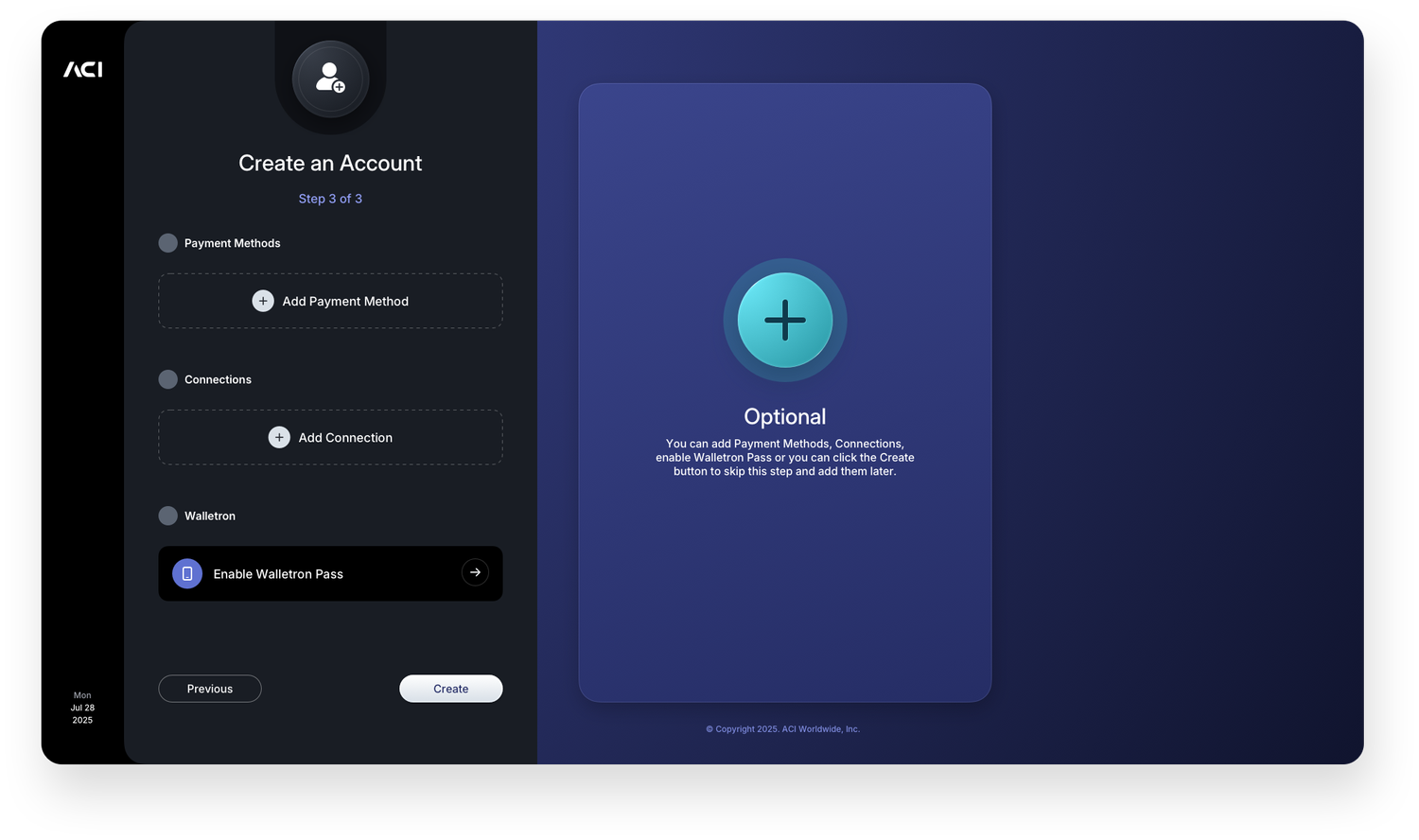 Fintech UI/UX Design - Create an Account - Step 3a - Web App by The Skins Factory
