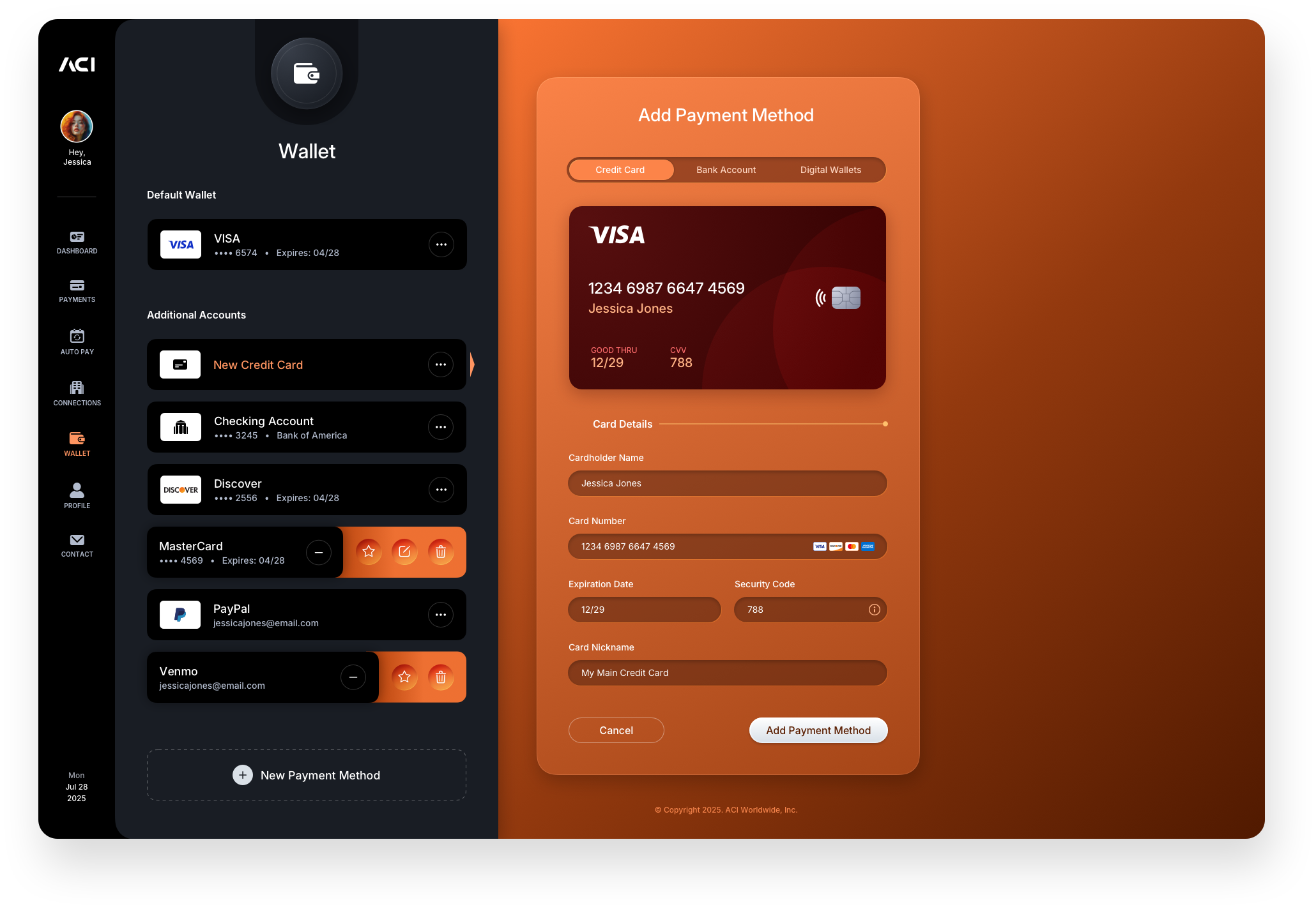 Fintech UI/UX Design - Main Wallet Screen - Populated State - Web App by The Skins Factory