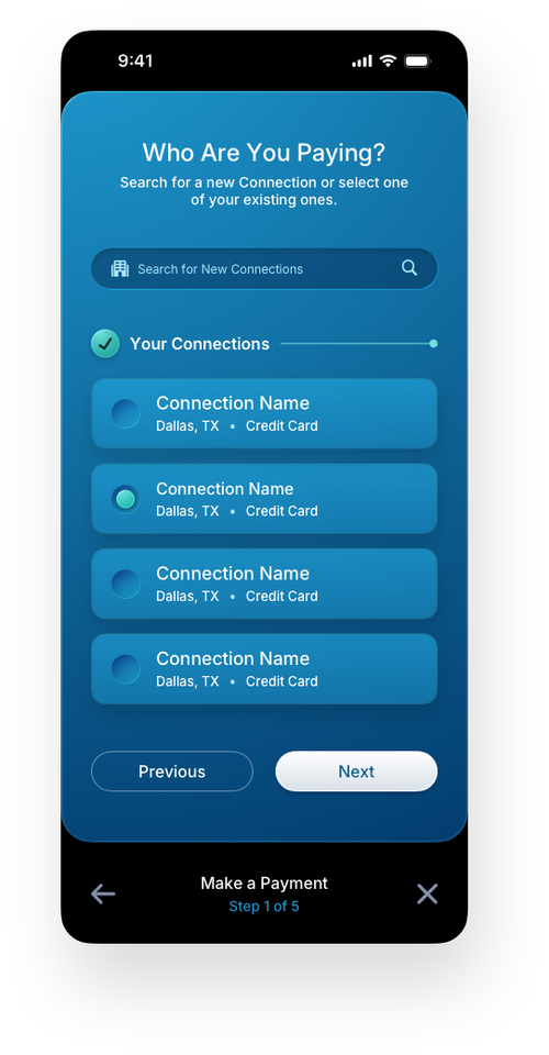 Fintech Mobile UI/UX Design - Make a Payment Step 1 - Web App by The Skins Factory