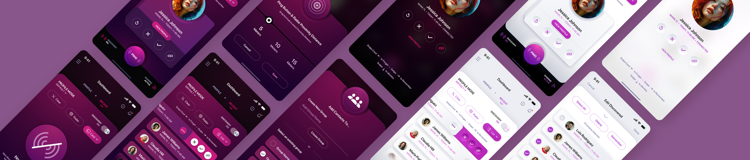 Recognize Me social discovery mobile app UI/UX design by The Skins Factory