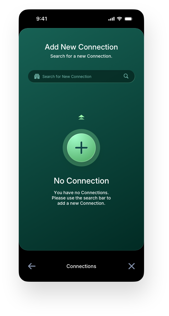 Fintech Mobile UI/UX Design - Connections Add New Connection - Web App by The Skins Factory