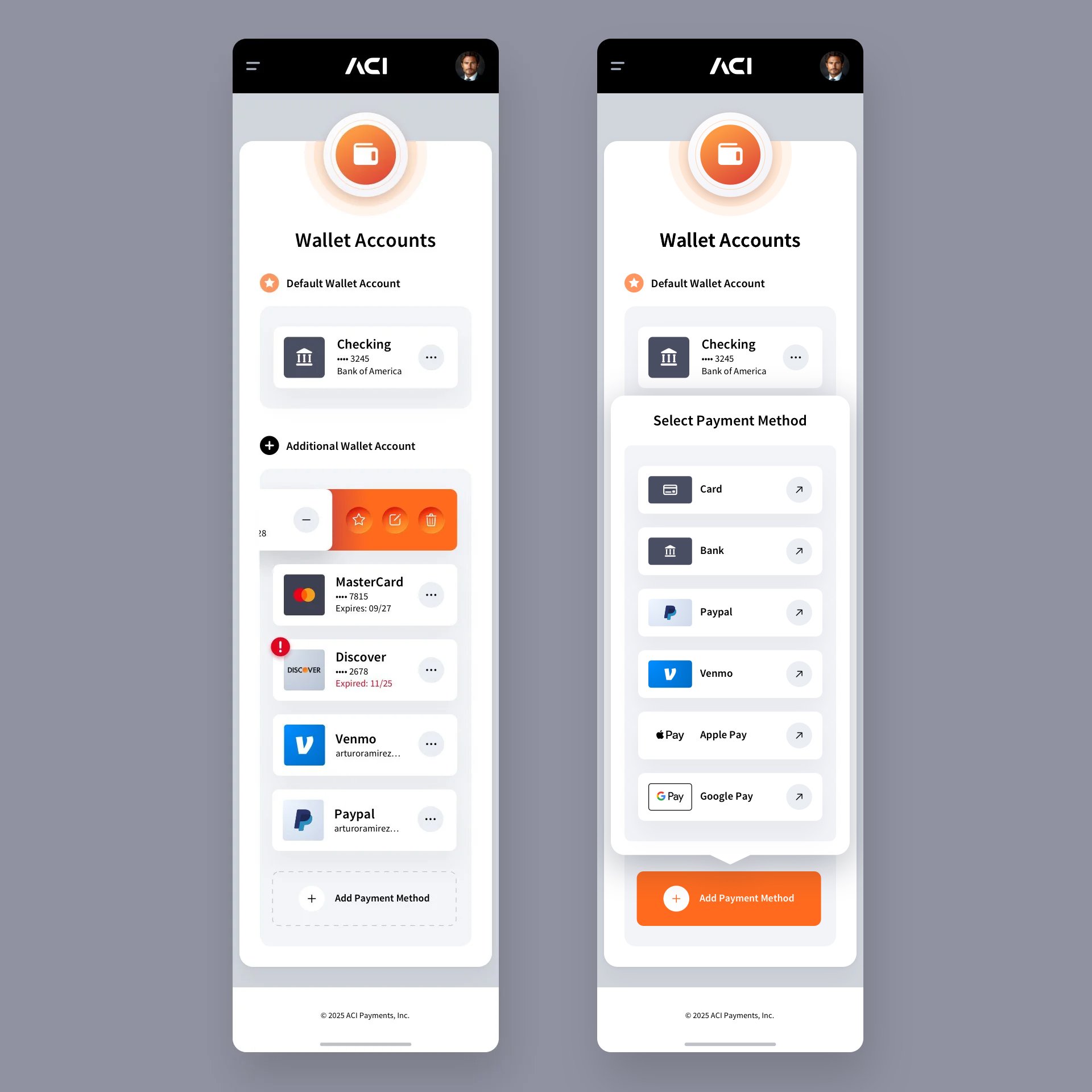 Digital Wallet Screens mobile version for fintech - UI UX Design