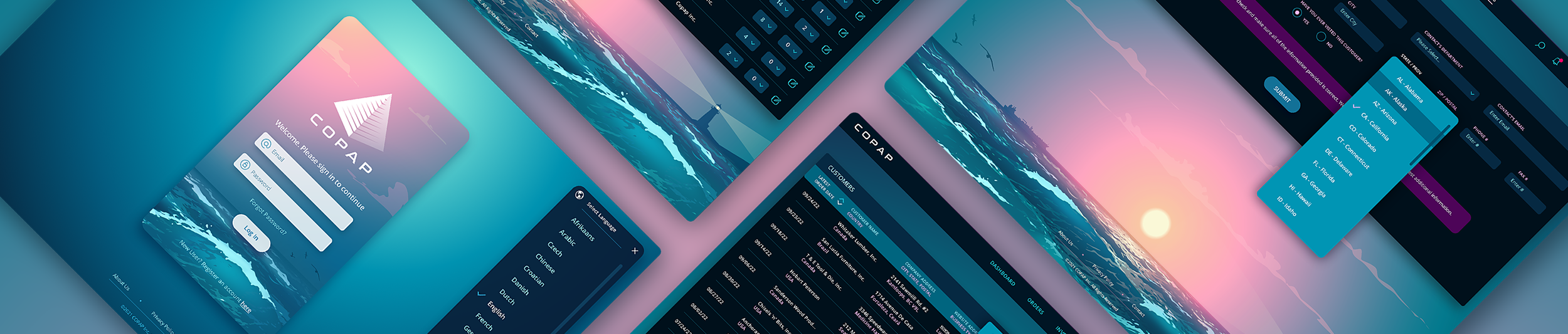 Copap customer portal supply chain UI/UX design by The Skins Factory