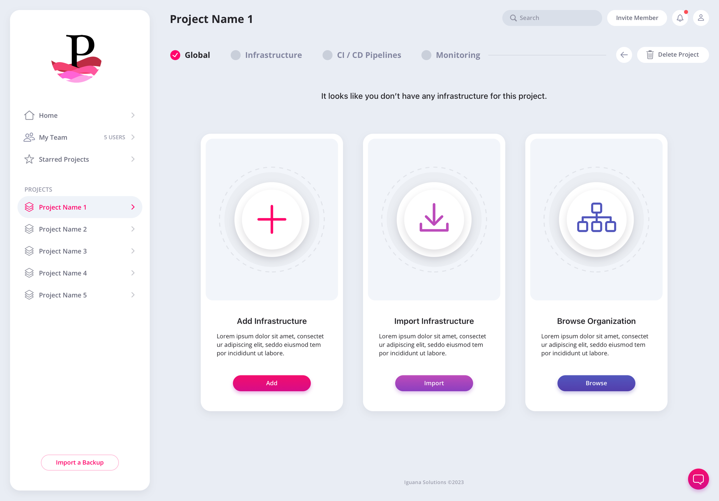Iguana Solutions DevOps platform UI UX Design by The Skins Factory