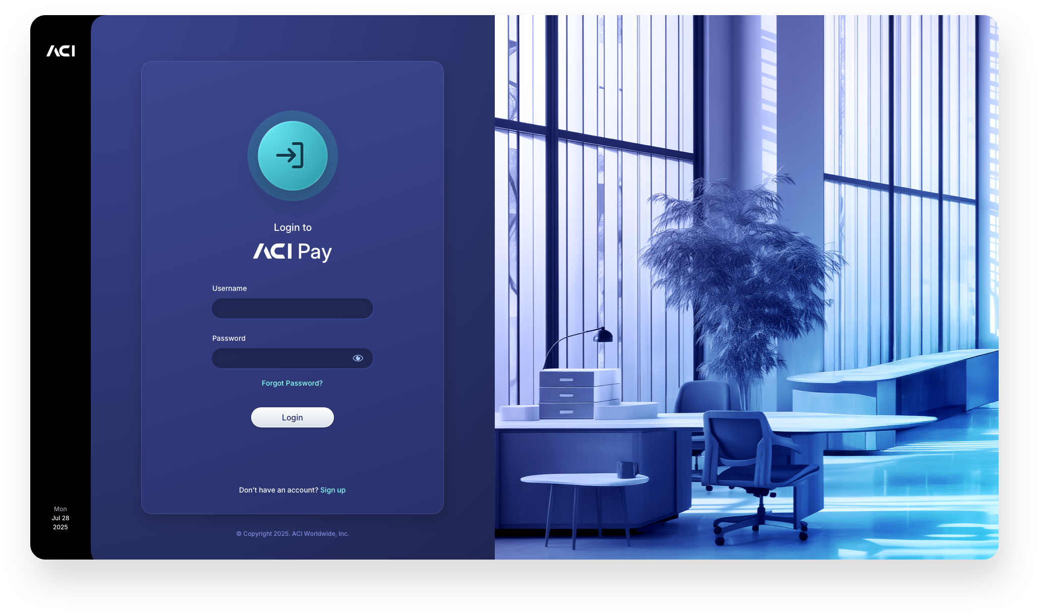 Fintech UI/UX Design - Login Screen - Web App by The Skins Factory