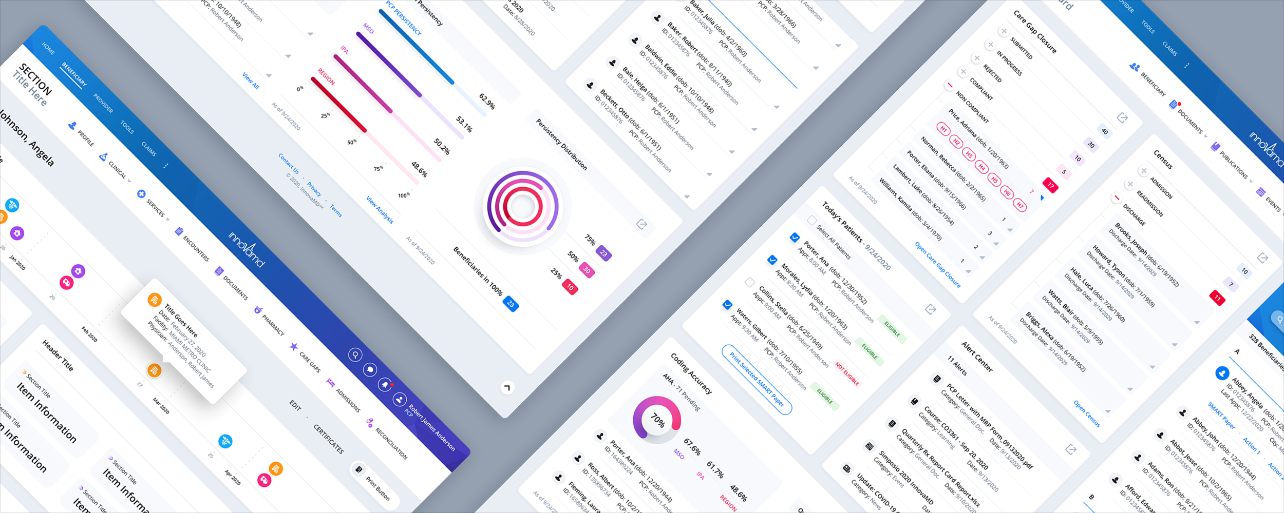 InnovaMD Healthcare Portal Web App UI UX Design by The Skins Factory