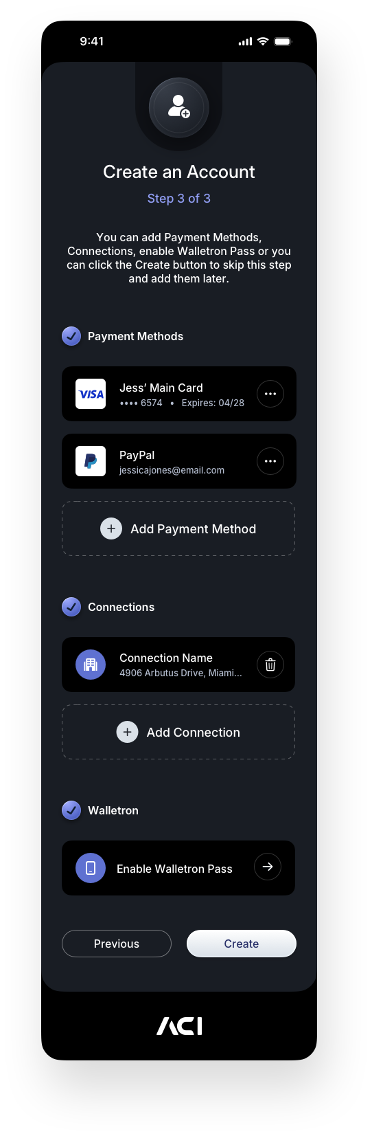 Fintech Mobile UI/UX Design - Create an Account Step 3a Continued Screen - Mobile Web App by The Skins Factory