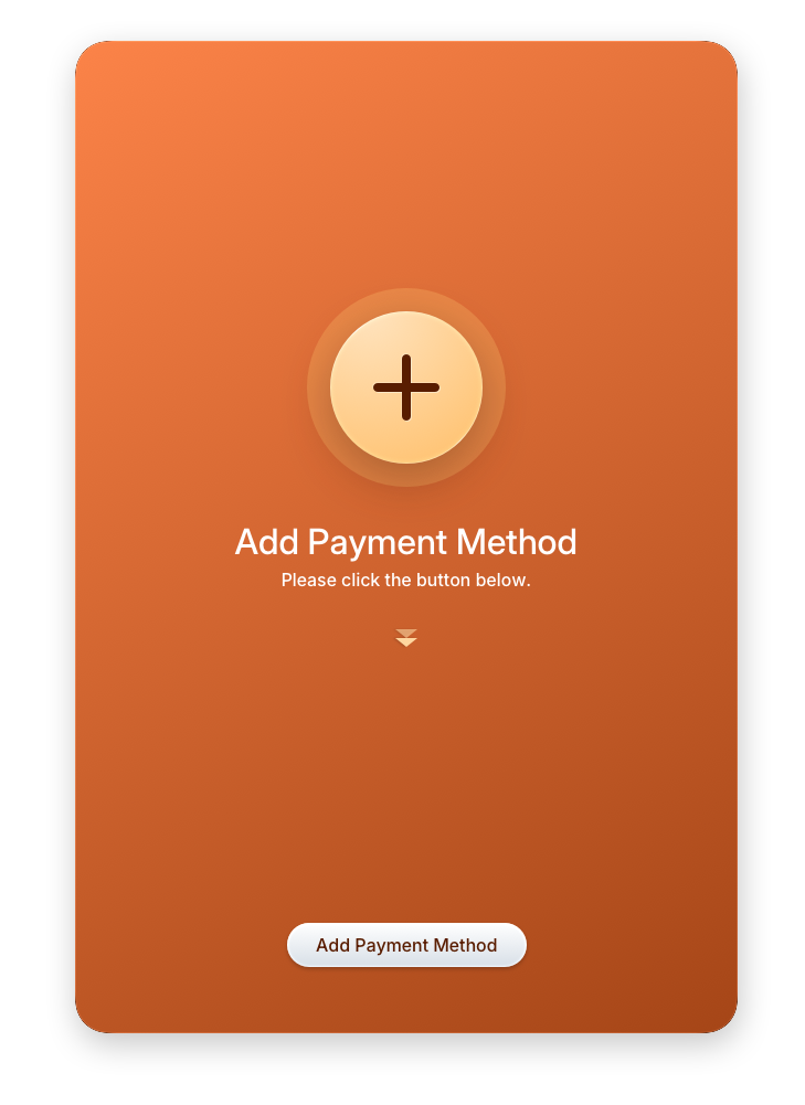 Empty state onboarding example by The Skins Factory