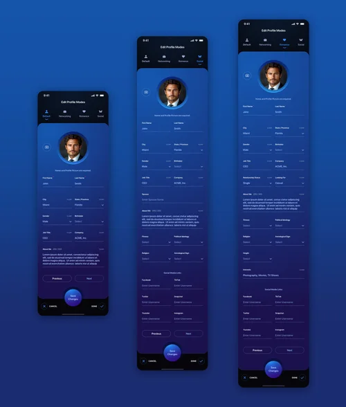 Recognize Me Mobile App UI/UX Design - Dark Mode Version — The Skins ...