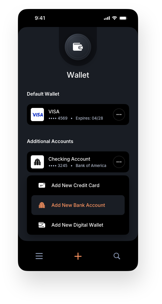 Fintech Mobile UI/UX Design - Wallet Main Screen Tab Menu - Web App by The Skins Factory