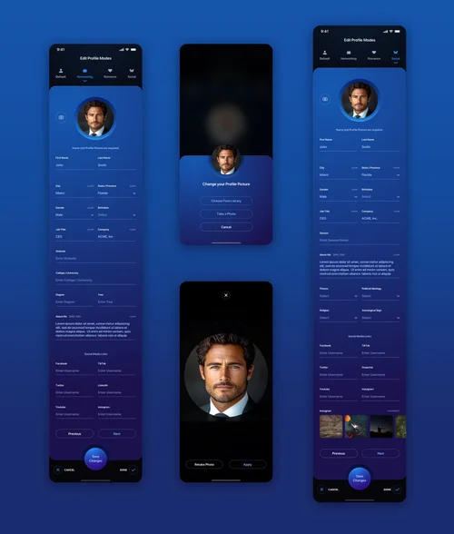 Recognize Me Mobile App UI/UX Design - Dark Mode Version — The Skins ...