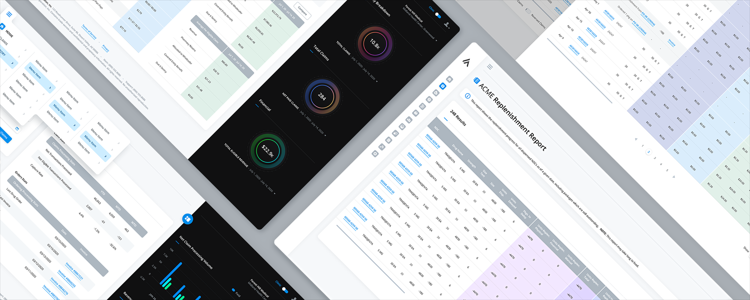 340B contract pharmacy management healthcare SaaS web application UI and UX design by The Skins Factory