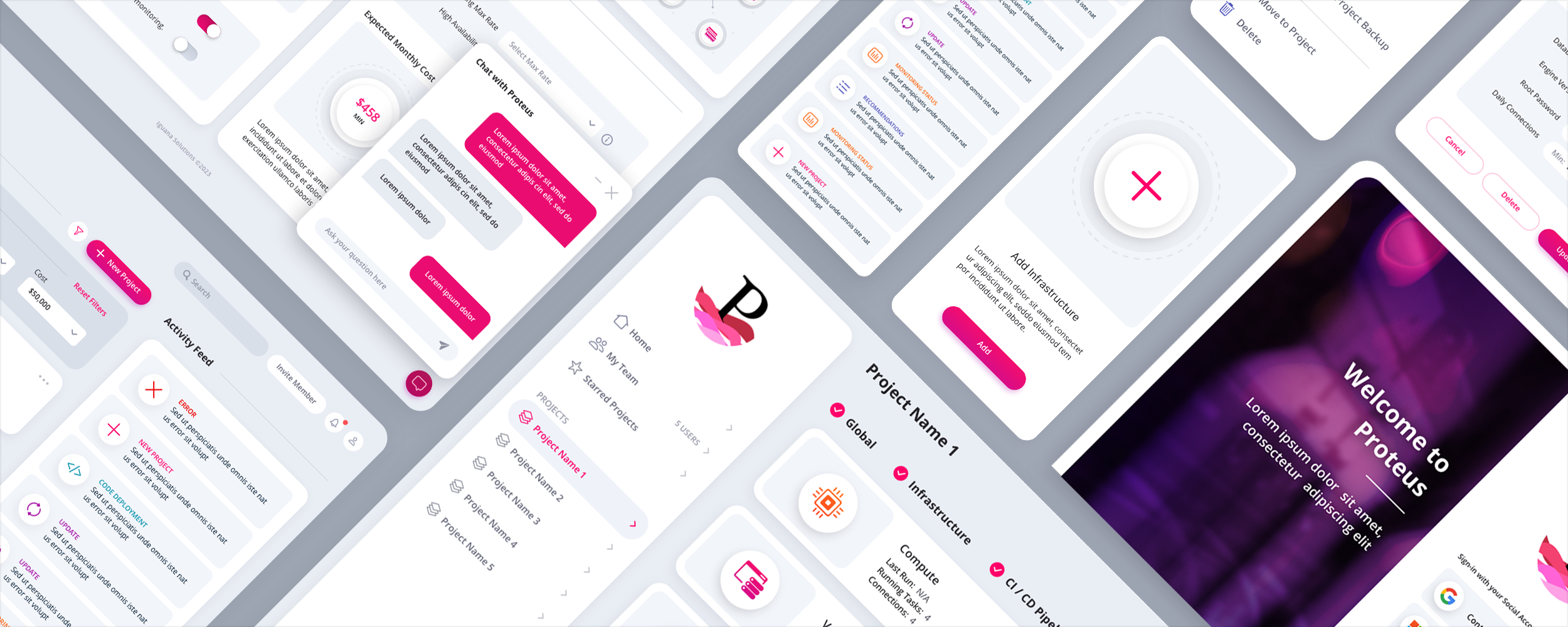 DevOps UX application design in light mode designed by The Skins Factory
