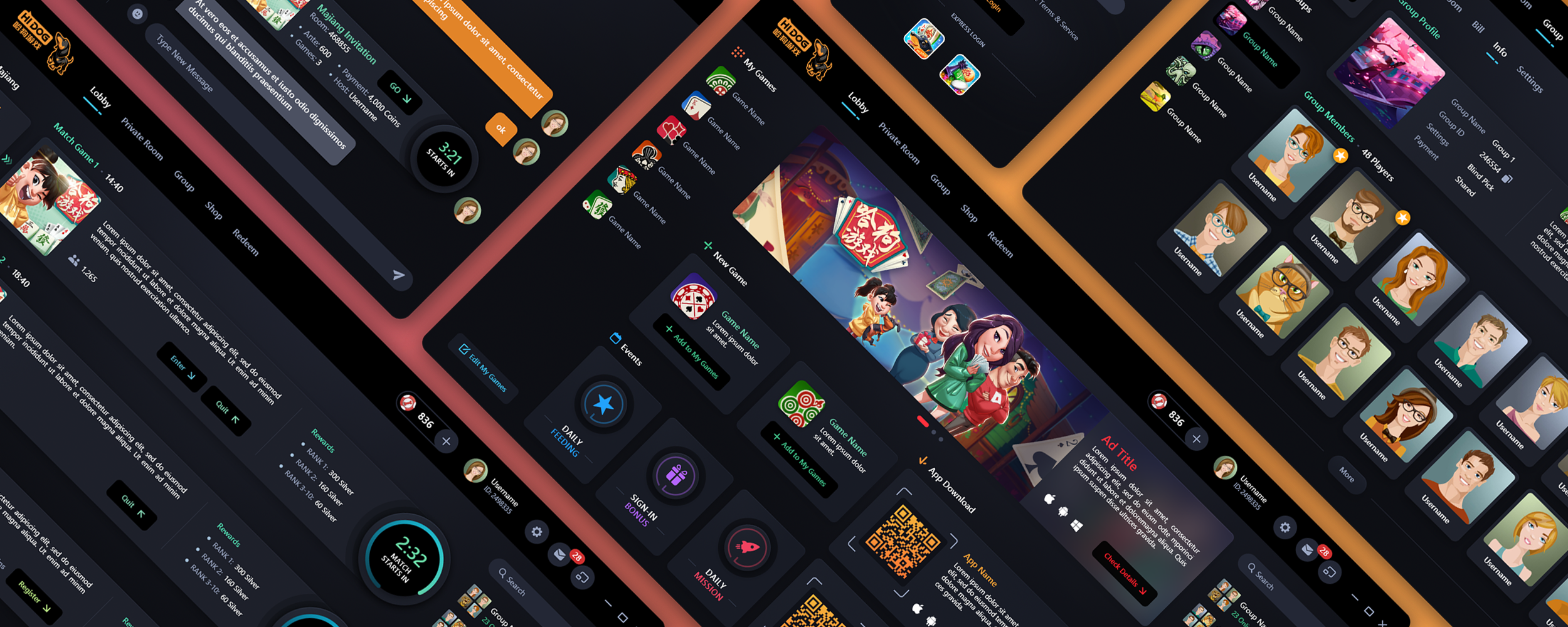 Hi Dog Gaming Platform - Windows and Mac Desktop App UI/UX Design