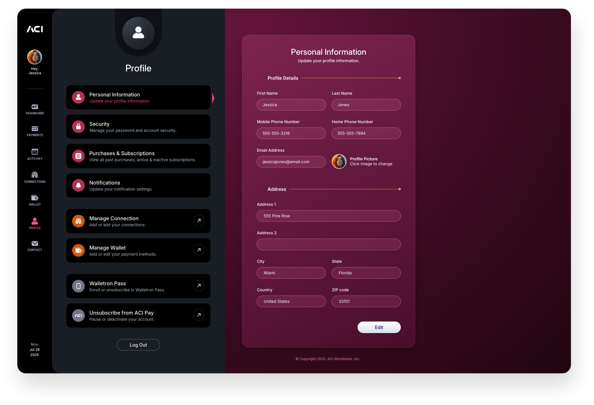 Fintech UI/UX Design - Profile Screen - Web App by The Skins Factory