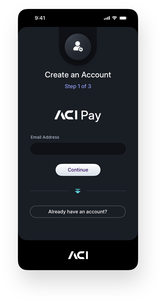 Fintech Mobile UI/UX Design - Create an Account Step 1 Screen - Mobile Web App by The Skins Factory