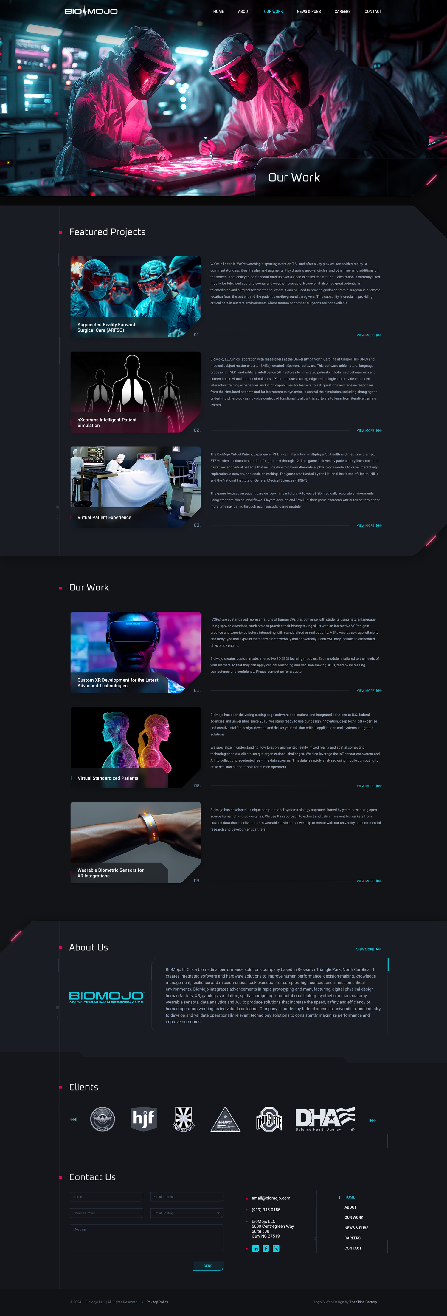 BioMojo Our Work Web Design — The Skins Factory | UI/UX Design Agency