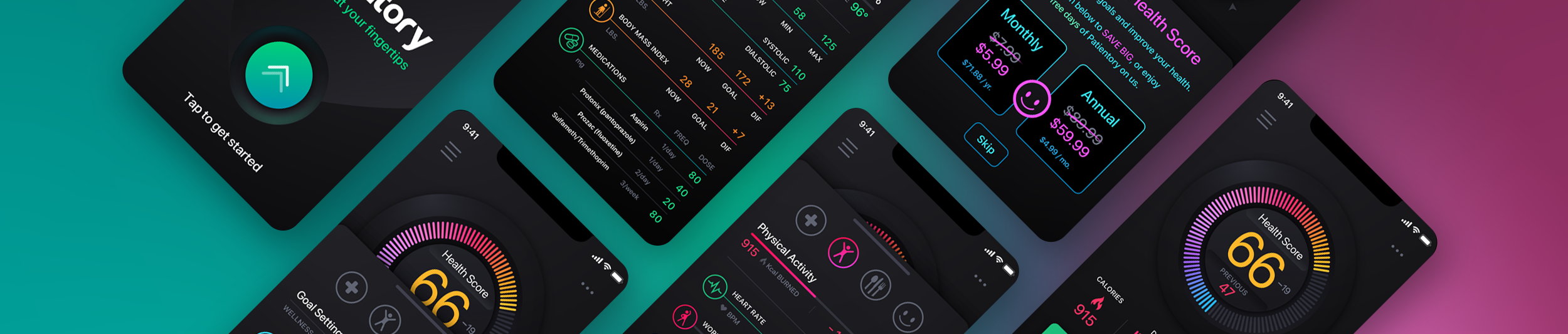 Patientory healthtech application UI/UX design by The Skins Factory