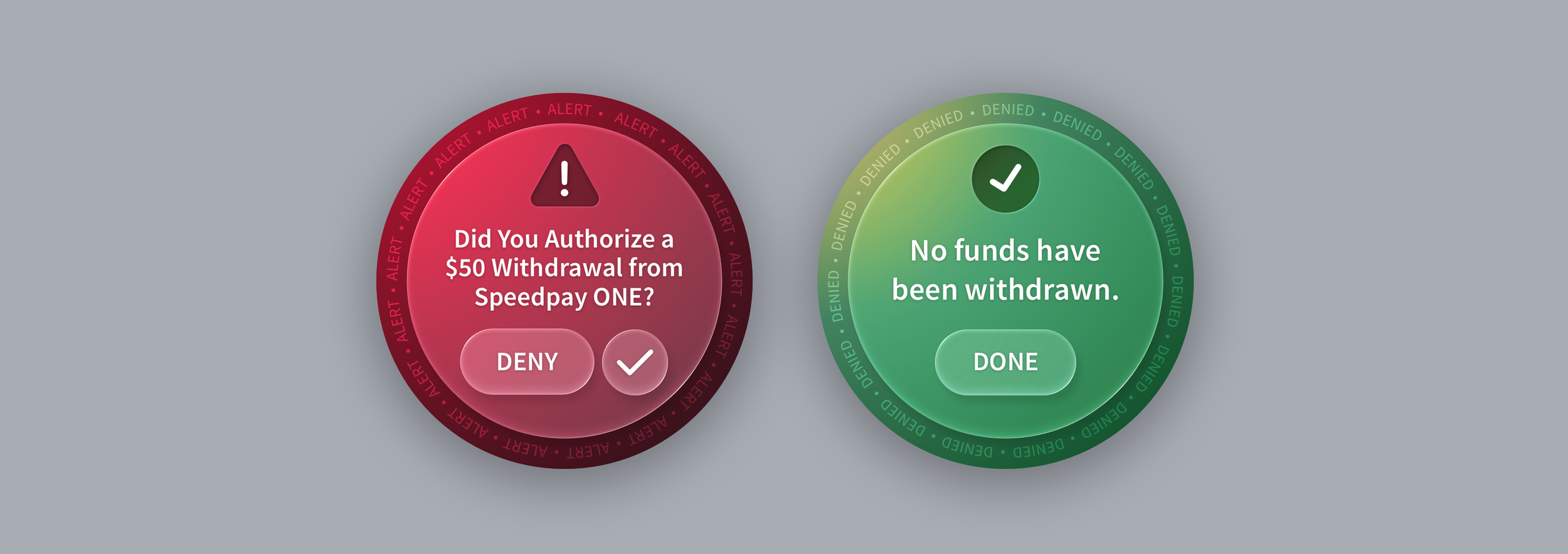 Samsung Watch financial alert interfaces designed by The Skins Factory for ACI Worldwide