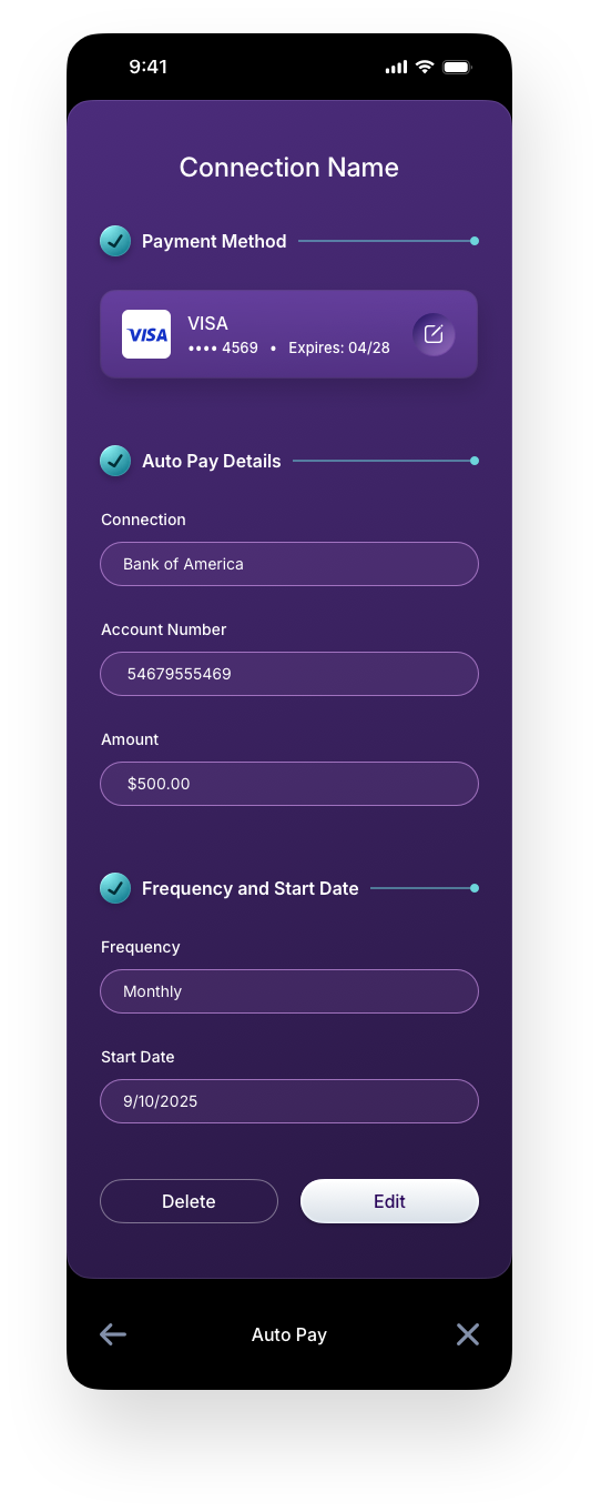 Fintech Mobile UI/UX Design - AutoPay Viewable Only Screen - Web App by The Skins Factory