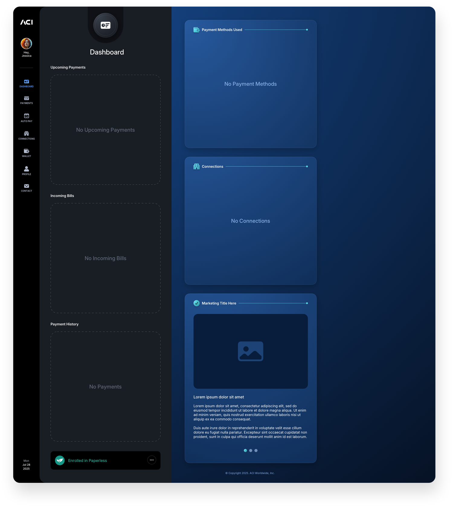Fintech UI/UX Design - Dashboard Empty State - Web App by The Skins Factory