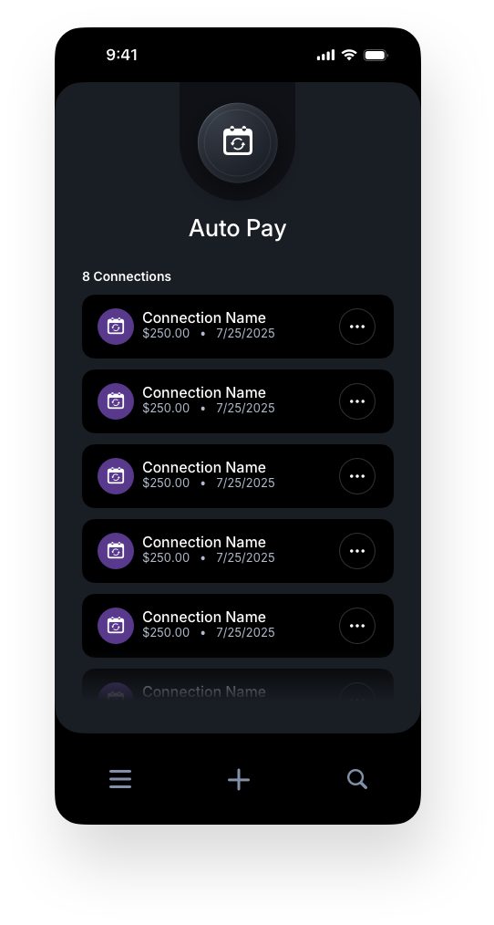 Fintech Mobile UI/UX Design - AutoPay Main Screen - Web App by The Skins Factory