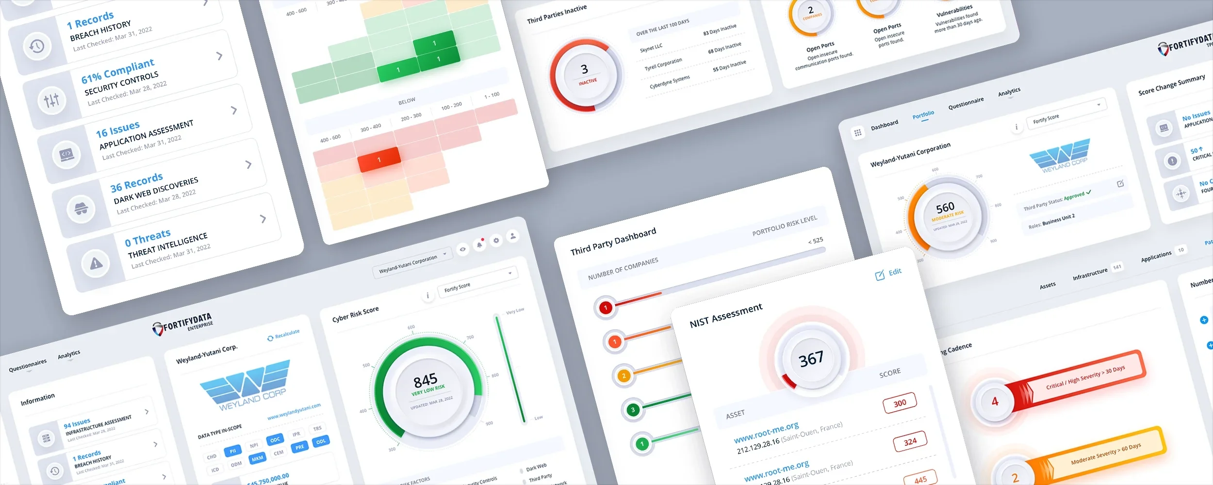 FortifyData cybersecurity risk management web application UI/UX design by The Skins Factory