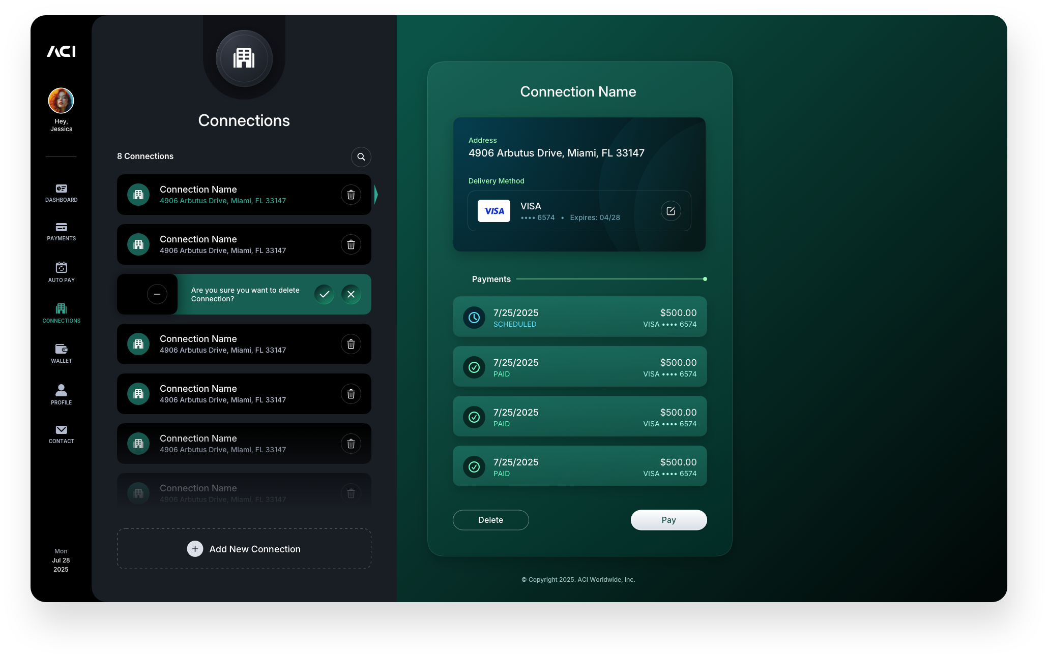 Fintech UI/UX Design - Connections - Row Functionality Reveal - Web App by The Skins Factory