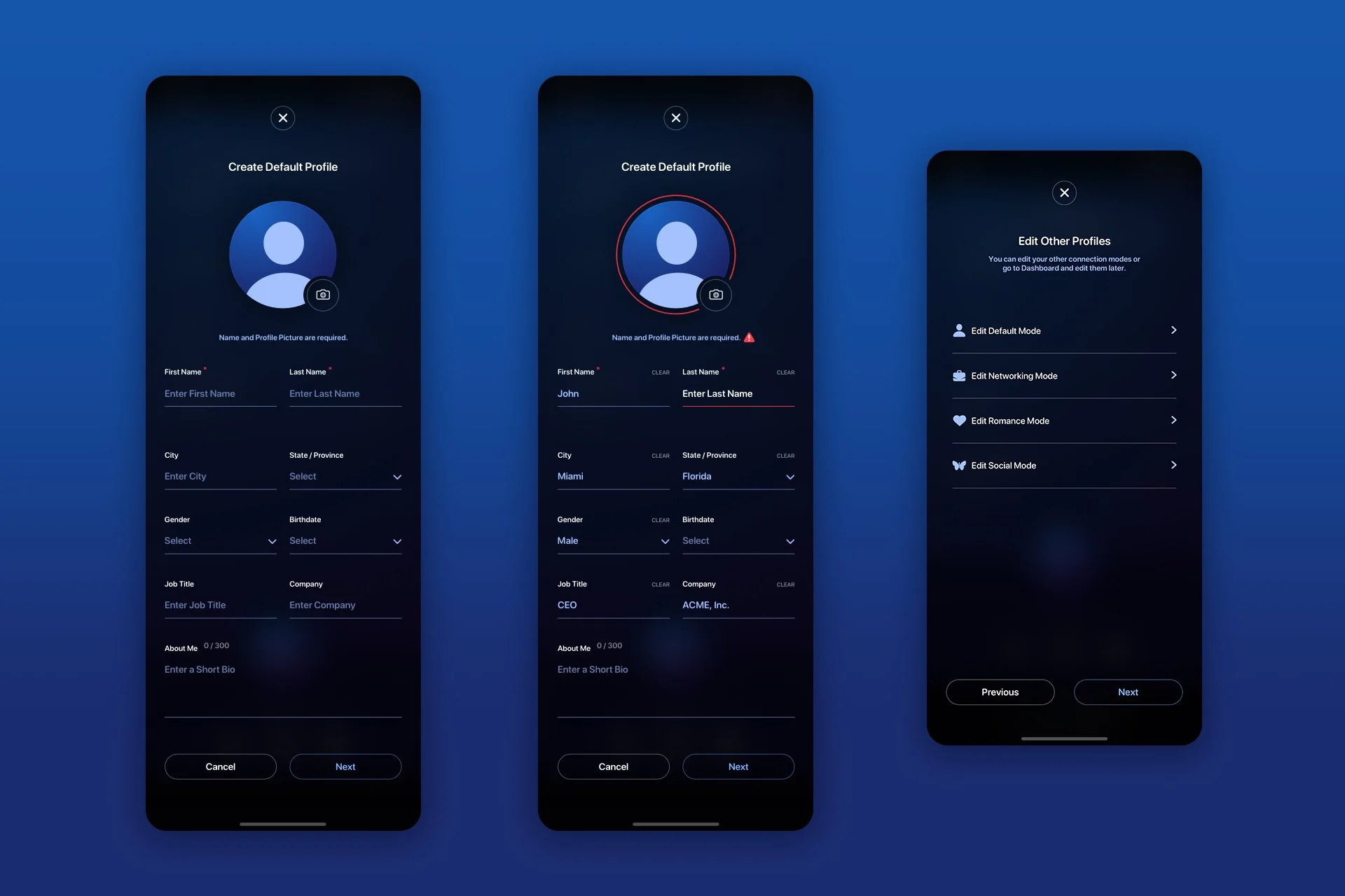 Recognize Me Mobile App UI/UX Design - Dark Mode Version — UI/UX & Web ...