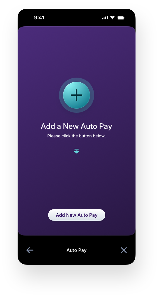Fintech Mobile UI/UX Design - AutoPay Empty State Onboarding Screen - Web App by The Skins Factory