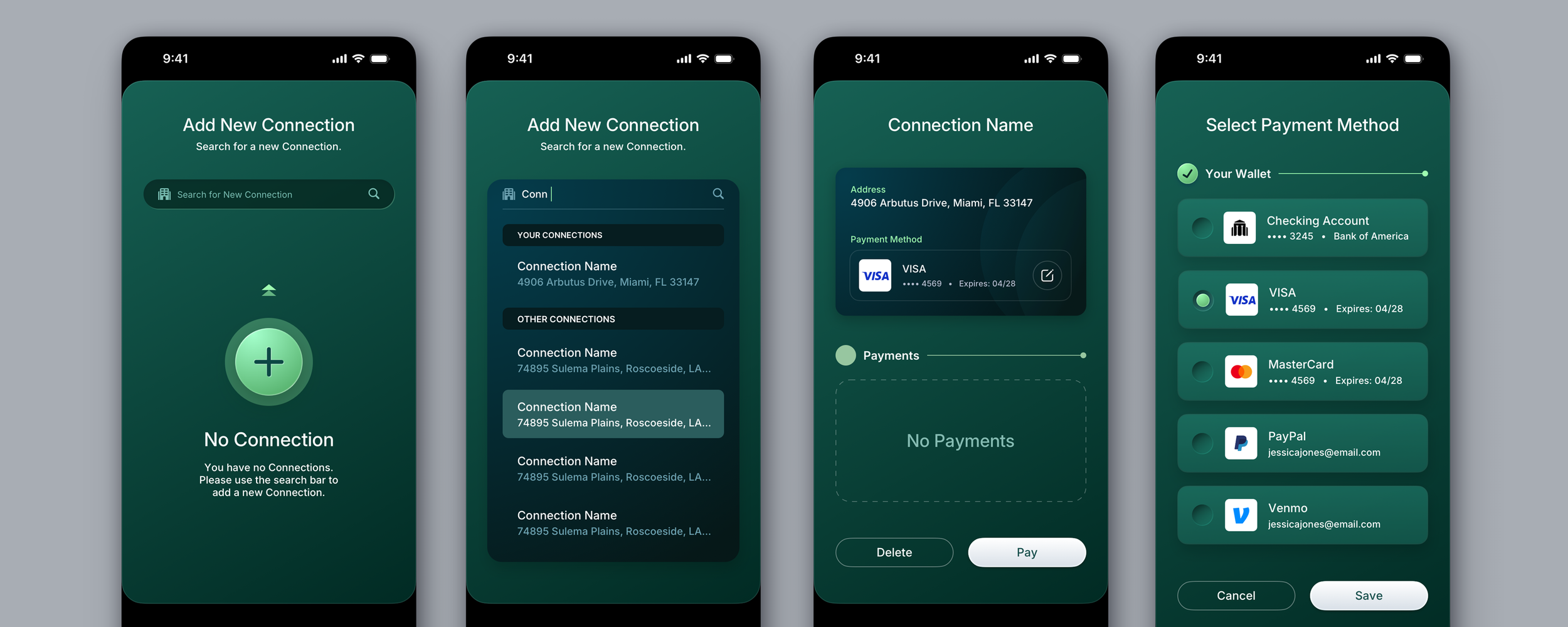ACI Pay consumer payment portal mobile interface designs by The Skins Factory