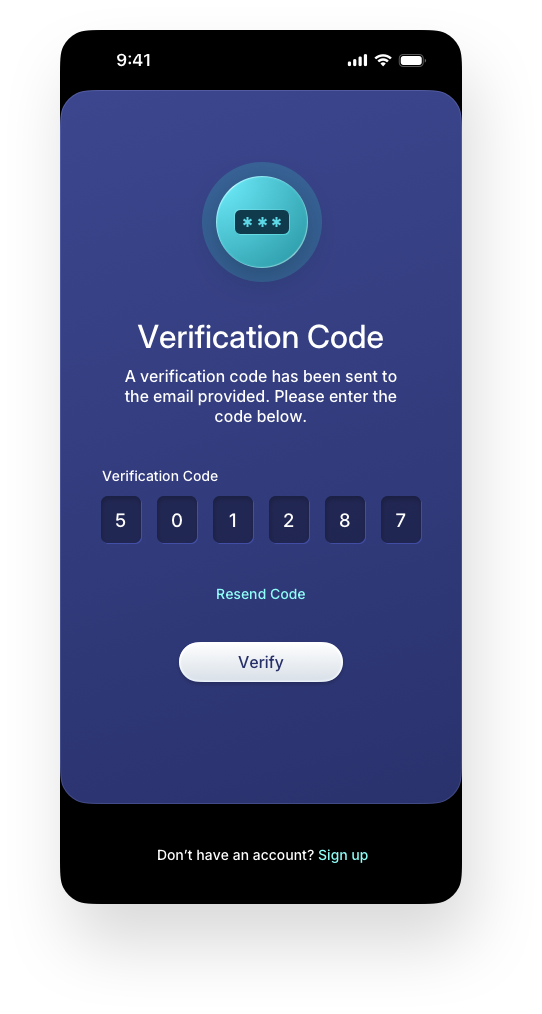Fintech Mobile UI/UX Design - Login Verification Code Screen - Mobile Web App by The Skins Factory