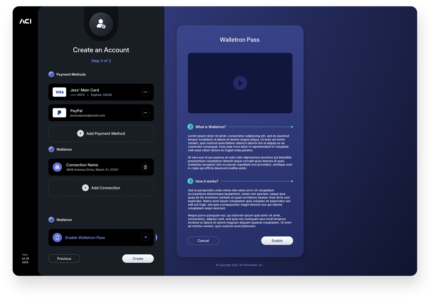 Fintech UI/UX Design - Create an Account - Step 3d Walletron - Web App by The Skins Factory