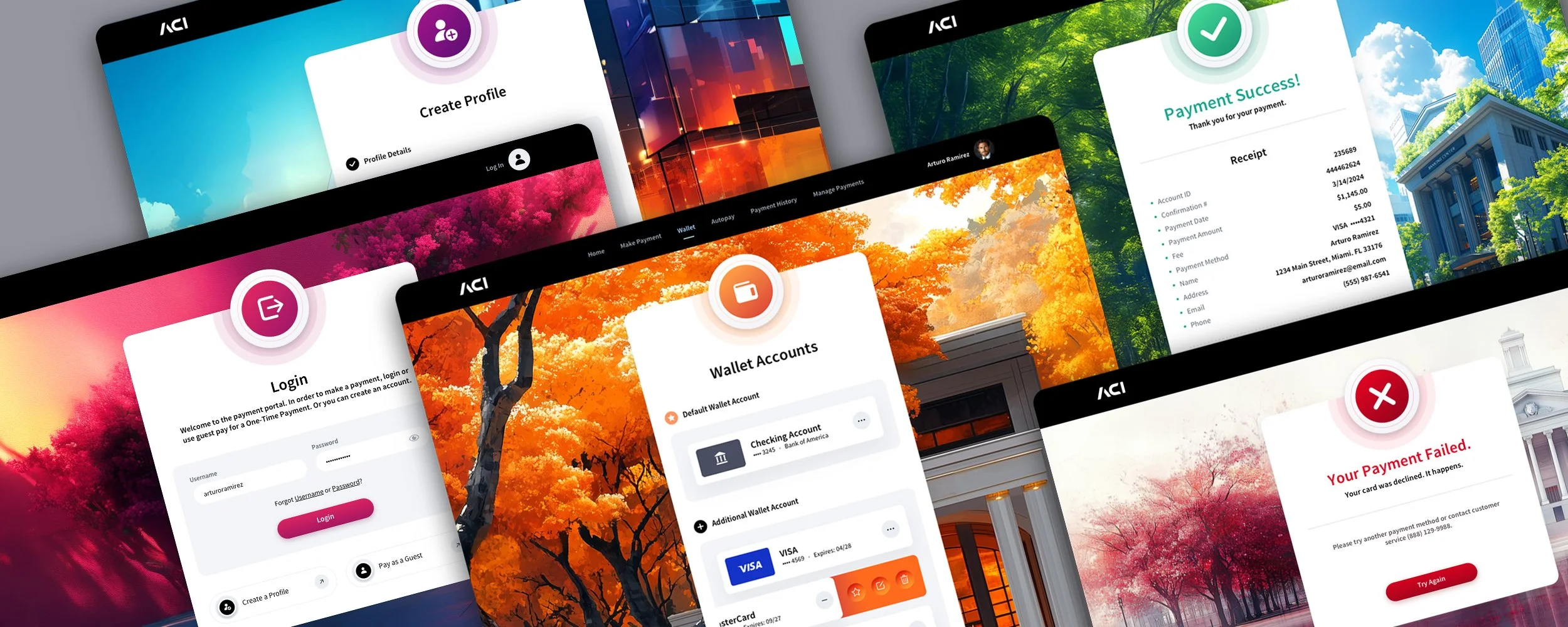 ACI Worldwide Biller App UI UX Design Preview