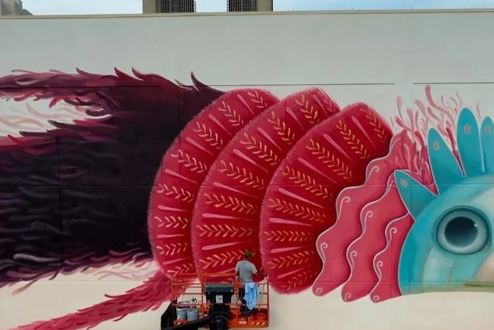 I&rsquo;ve always been curious what a 100ft long friendly creature of my creation would look on a wall 😃✅ Huge thanks to @downtowncorpuschristi_ for inviting me to add some creative energy to your walls! 🌊✨

Cuerpo Alado reimagines the Corpus Chris