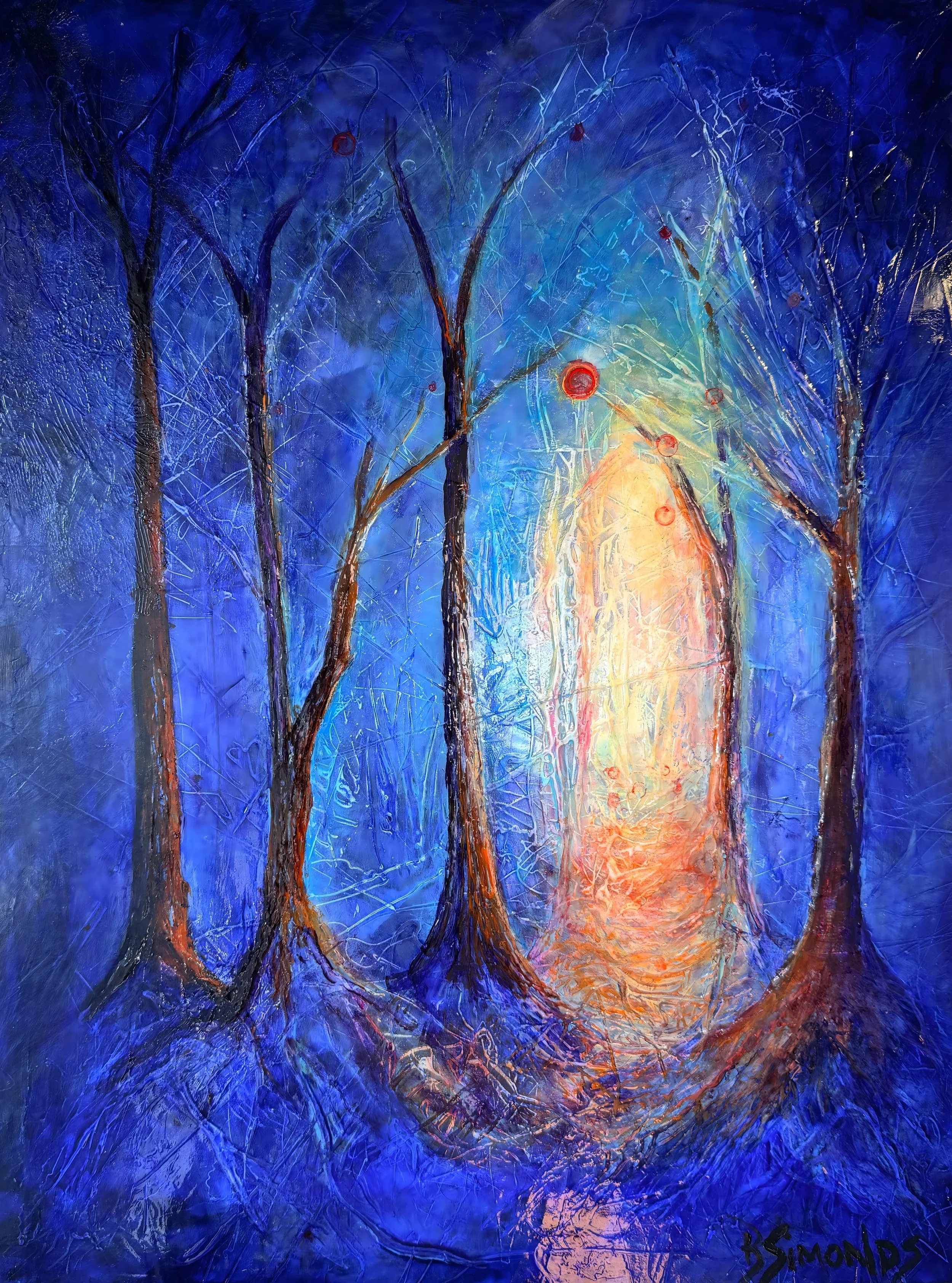 3rd Place-Rebekah Simonds-"Rooted Threads"-Acrylic