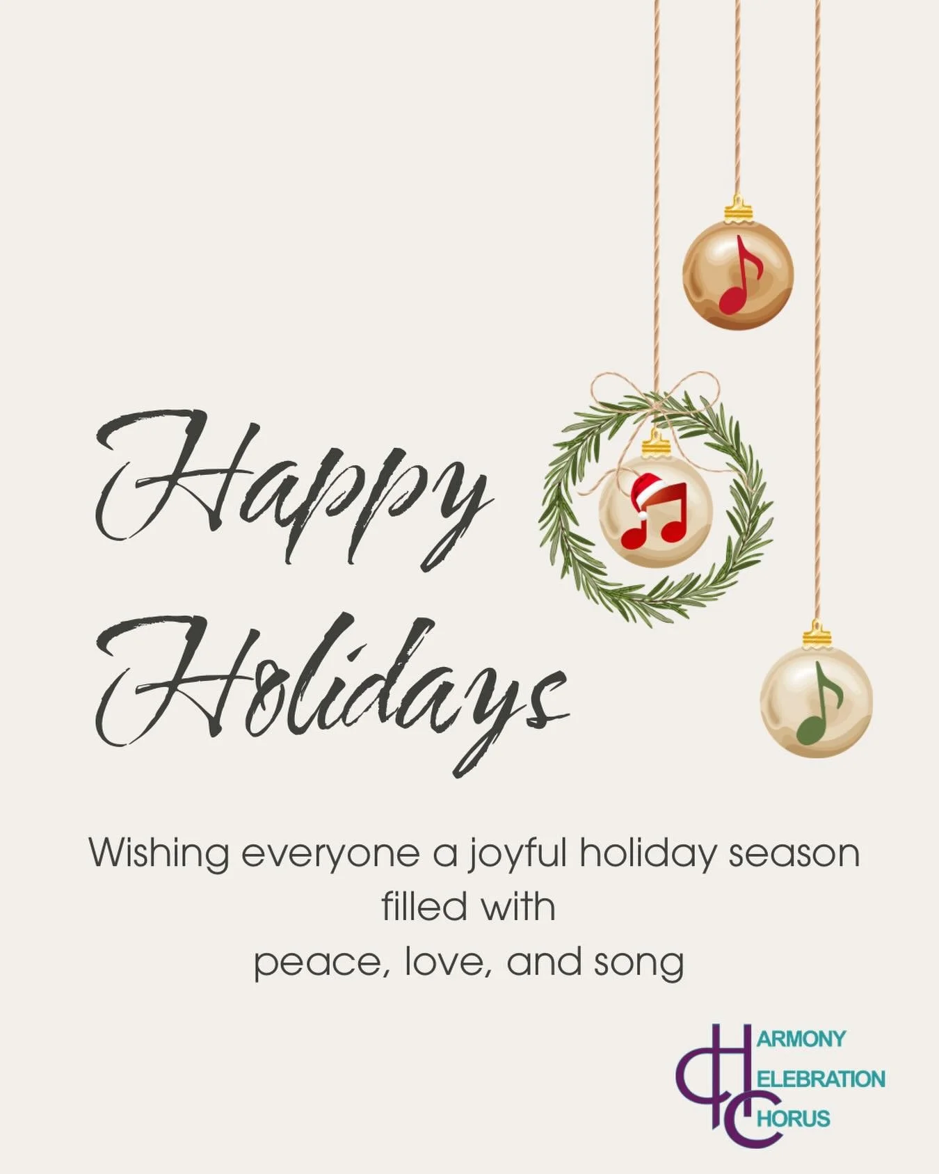 May your days be filled with joy, good health, and beautiful moments with those you love. Thank you for being part of our chorus family and supporting us throughout the year. We look forward to sharing more music with you in the New Year! &hearts;️🎄