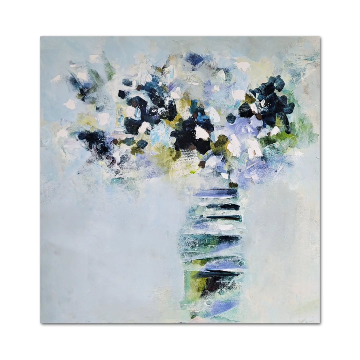 This piece came together so naturally, layer after layer of blues and greens with little hints of light peeking through. It has a dreamy, nostalgic feel that I just love. 

Remember When
36x36" acrylic on canvas
$1950

Fresh off my wall and read