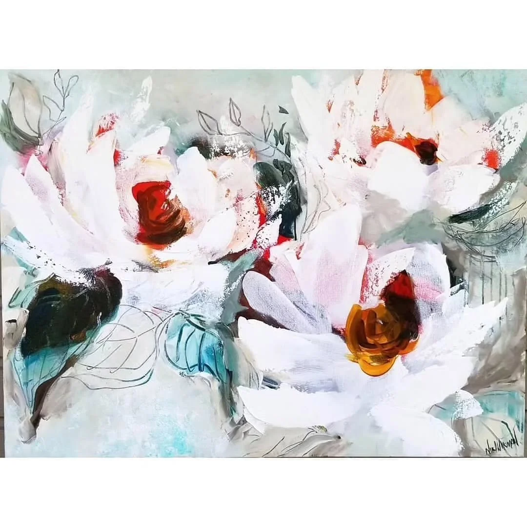 What do these 4 paintings have in common? (Other than the fact that they're flowers 😋) They are all projects found in my most popular online class, Big Beautiful Blooms!
 In this class, I share the process for creating each of these paintings step b